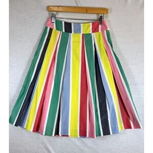 Boden Rainbow Striped A-Line Skirt Multicolor Women Size 4